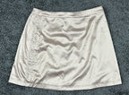 Adidas 2000 Luxe Wrap Satin Rhinestone Mini Skirt Beige Tan Medium