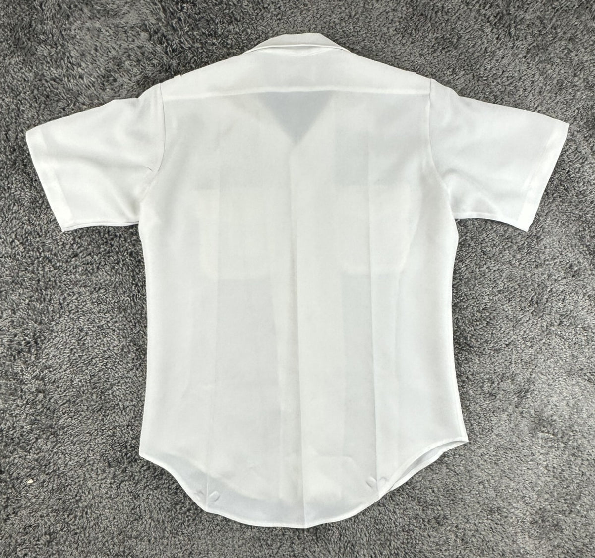 US Navy White M/L Mens Short Sleeve Uniform Shirt Flying Cross Made in USA