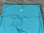 Athleta Womens M Transcend 7/8 Tight Leggings Teal Yoga Gym Workout Pants