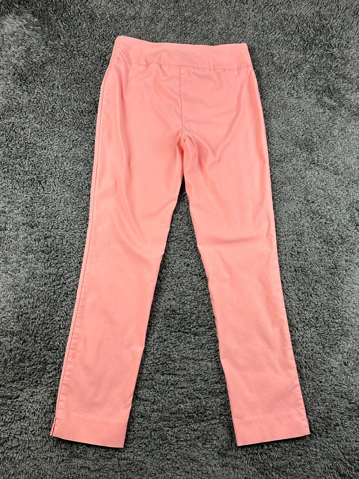 Peck & Peck Womens 6 Coral Pink Stretch Pull On Ankle Pants Trousers Straight
