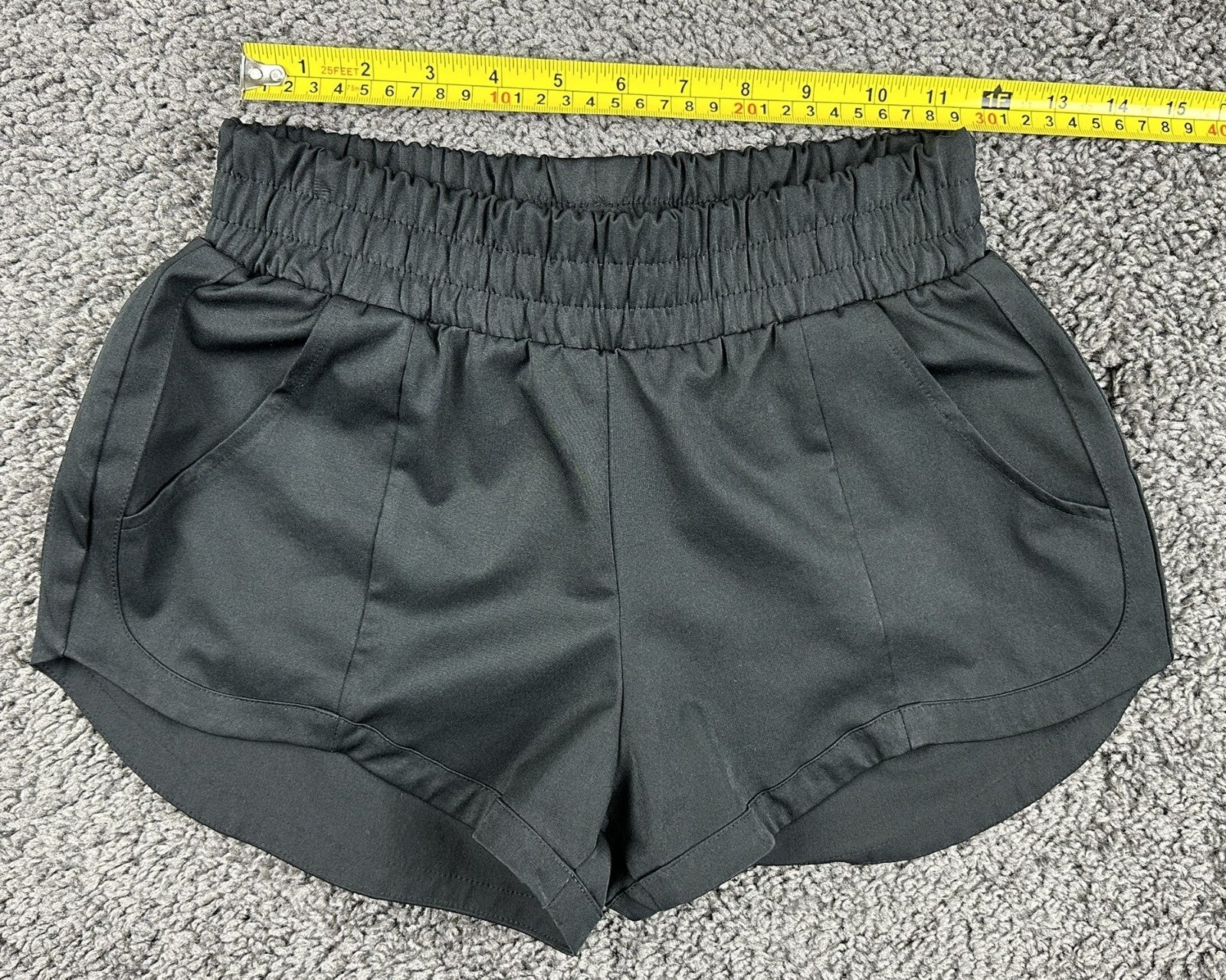 Five Dancewear Shorts Black High Waist Pockets Athletic Dance Workout Sz XS