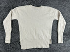 Tahari Womens M 100% Cashmere 2-Ply Crewneck Sweater Oatmeal Beige High Low