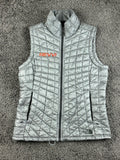 The North Face ThermoBall Eco Vest Womens M Silver Grey Quilted Puffer Full Zip