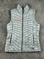 The North Face ThermoBall Eco Vest Womens M Silver Grey Quilted Puffer Full Zip