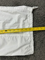 ZARA Mens Large White Cotton Parachute Pants Drawstring Cuffs Wide Leg Track
