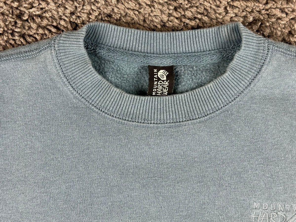 Mountain Hardwear Mens S MHW Logo Pullover Crewneck Sweatshirt Blue Slate Grey