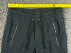 Athleta Womens 4 Black Cabo Linen Wide Leg Pants Casual Summer Beach Resort
