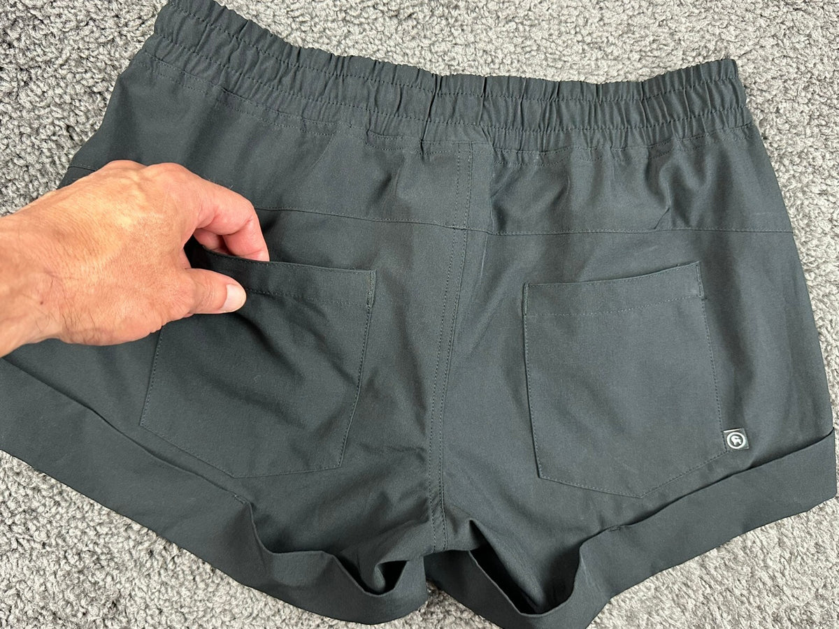Backcountry Womens Small Black Performance Pull On Cuffed Hiking Shorts