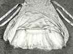 Betsy & Adam Womens 6 Silver Metallic Lace Rhinestone Tulle Cocktail Party Dress