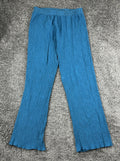 Hatch Women's Size 4 Blue Crinkle Pull-On Casual Pants Relaxed Trousers