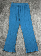 Hatch Women's Size 4 Blue Crinkle Pull-On Casual Pants Relaxed Trousers