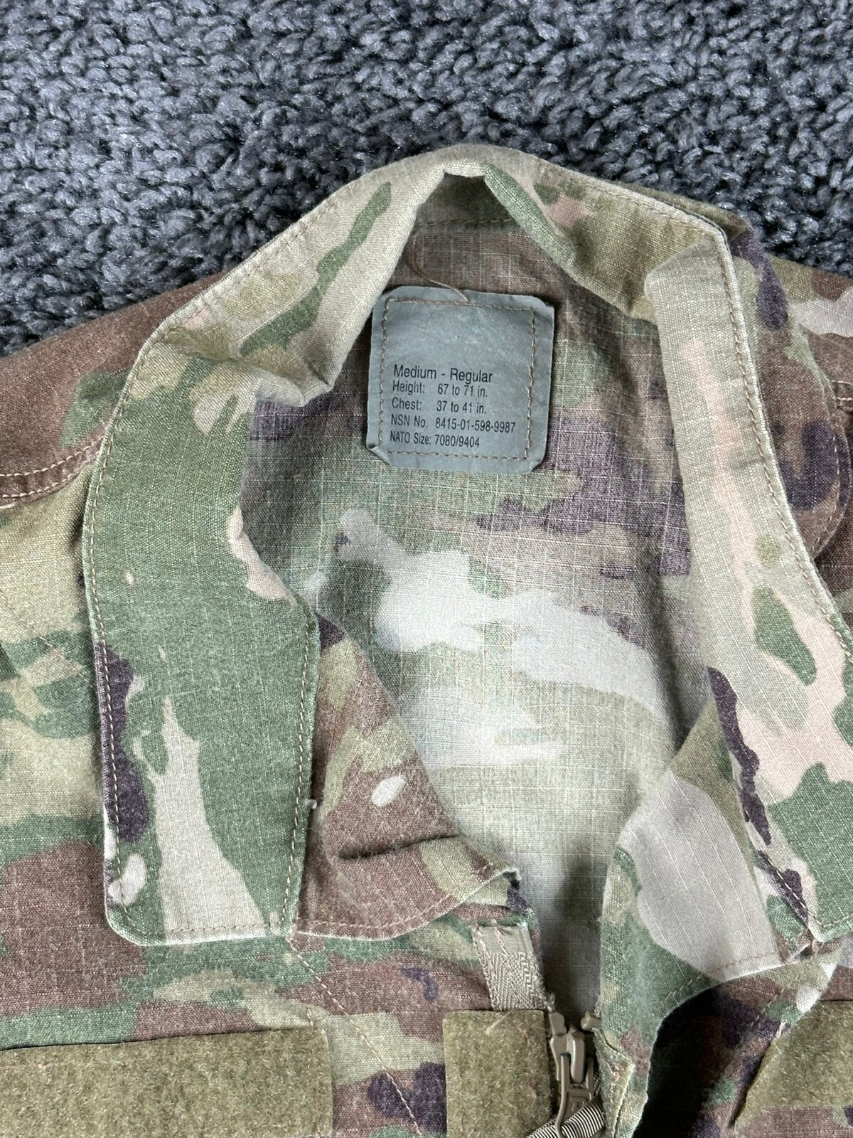 US Army OCP FRACU Combat Jacket  Regular Flame Resistant Multicam Coat Sz Medium