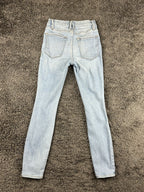 Good American Womens 0/25 Light Wash Good Legs Low Crop Skinny Jeans