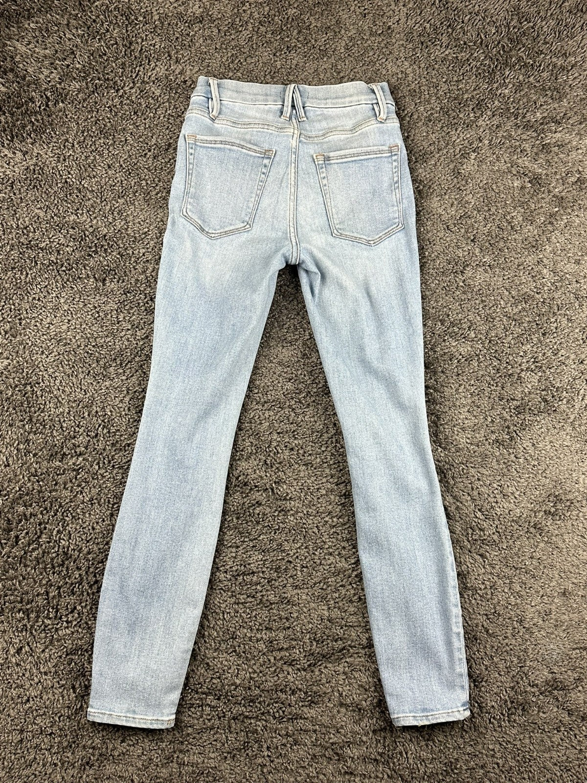 Good American Womens 0/25 Light Wash Good Legs Low Crop Skinny Jeans