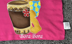 Teihotu Creations Bora Bora Pareo Sarong Pink Tahiti Rayon Handmade 67x21