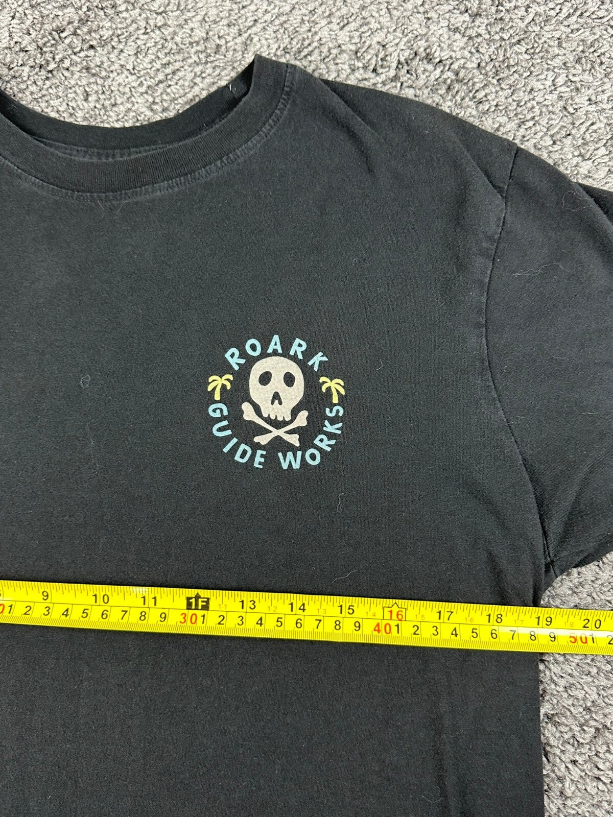 Roark Guide Works Skull Mens Large L Black Short Sleeve Graphic T Shirt Tee