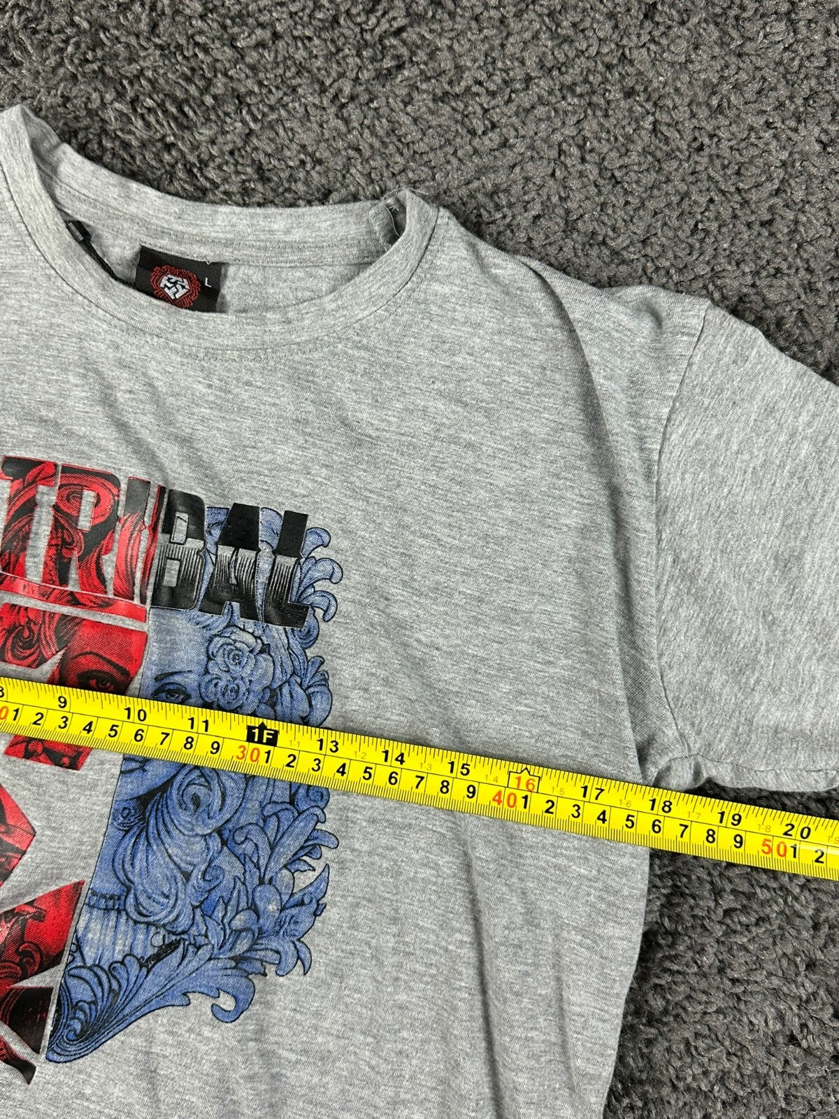 Tribal Gear Streetwear Graphic T Shirt Mens L Heather Gray