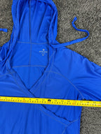 Athleta Wick-It Wader Hooded Swim Cover Up Tunic Womens M Blue Long Sleeve
