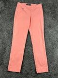 Peck & Peck Womens 6 Coral Pink Stretch Pull On Ankle Pants Trousers Straight