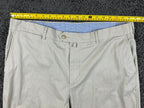 Faconnable Mens Chino Pants Flat Front Beige Tan Cotton Stretch Trousers Sz 38