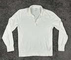 J.Crew Women's Cotton Johnny-Collar Long Sleeve Sweater White Medium