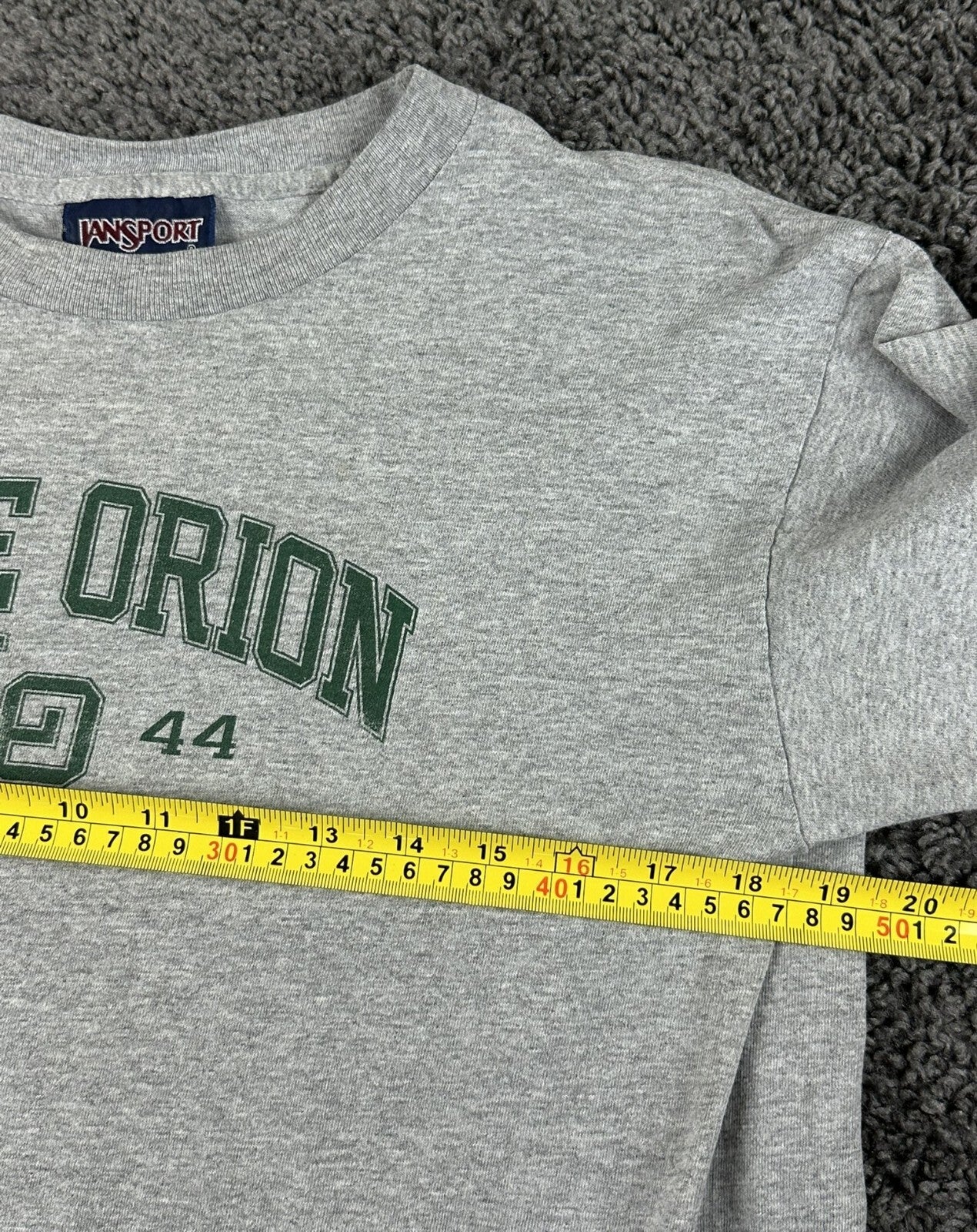 Vintage 90's JanSport Lake Orion Football Shirt Gray Mens XL (Fits Small)