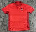 Nike NFL Houston Texans Polo Shirt Mens Medium Red Dri-FIT Team Issued Staff M