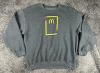 McDonalds Employee Gray Crewneck Sweatshirt Golden Arches Graphic Pullover XXL