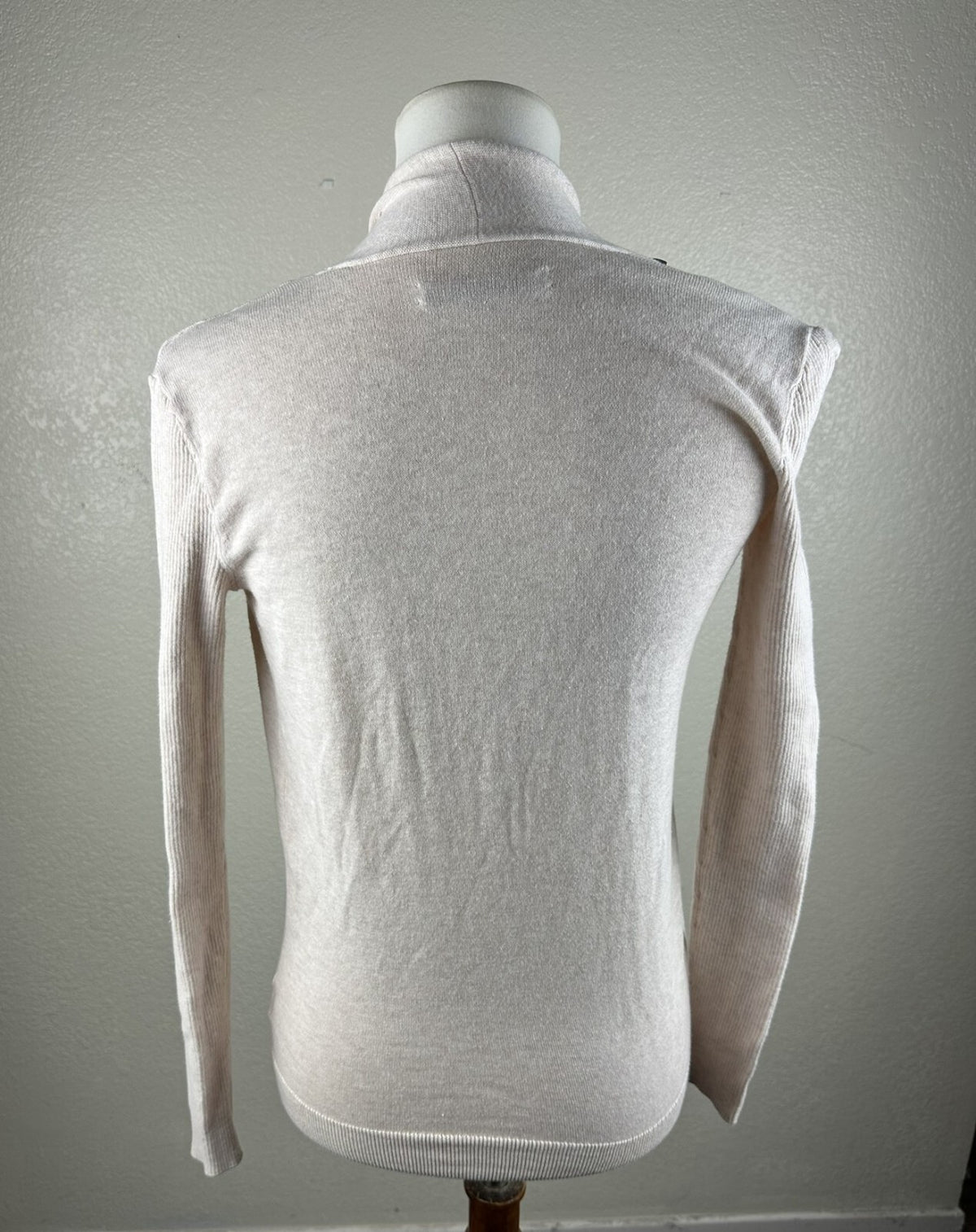 AllSaints Womens Size S Drina 100% Merino Wool Beige Asymmetric Zip Cardigan Top