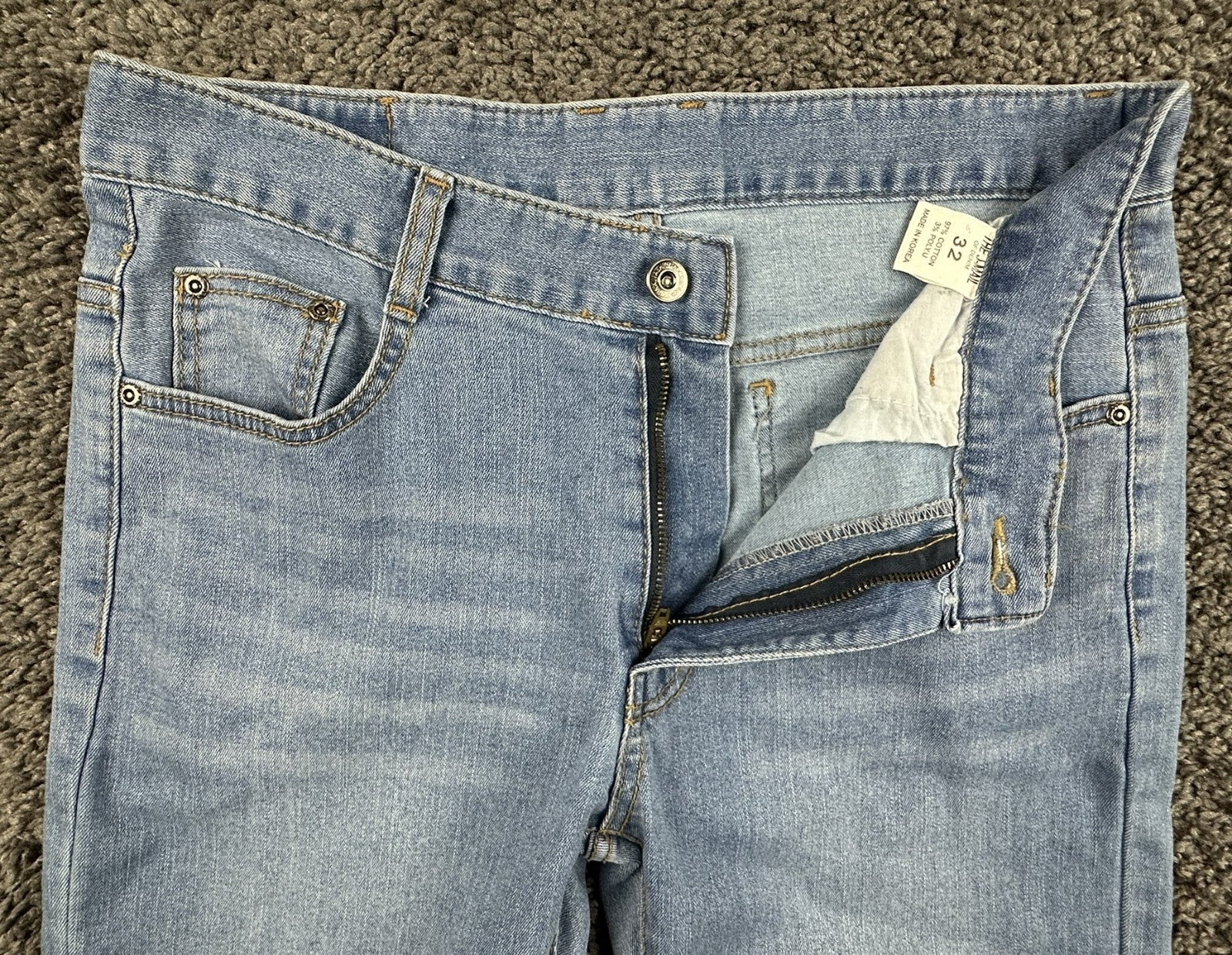 J Mail Jeans Mens Light Wash Straight Leg Stretch Denim Made in Korea Sz 32x32