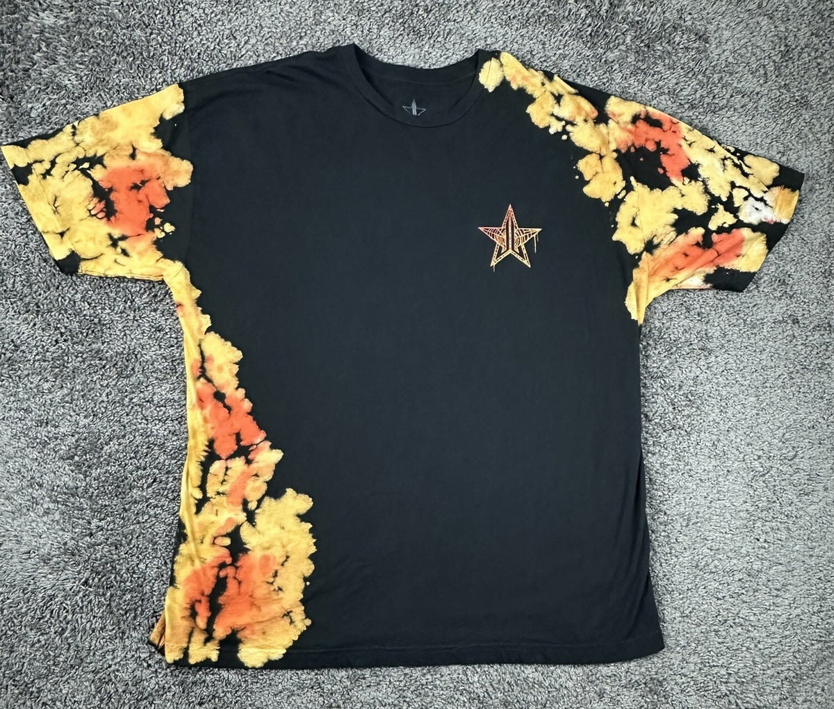 Jeffree Star Fashion Halloween 2020 Tie Dye T Shirt 3XL Black Orange Logo Tee