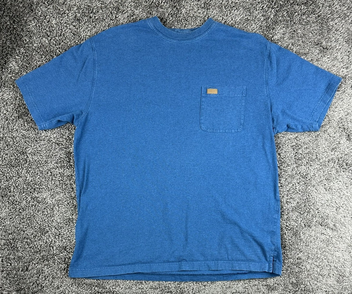 Pendleton Deschutes Mens Large L Blue Heather Short Sleeve Pocket T Shirt Tee