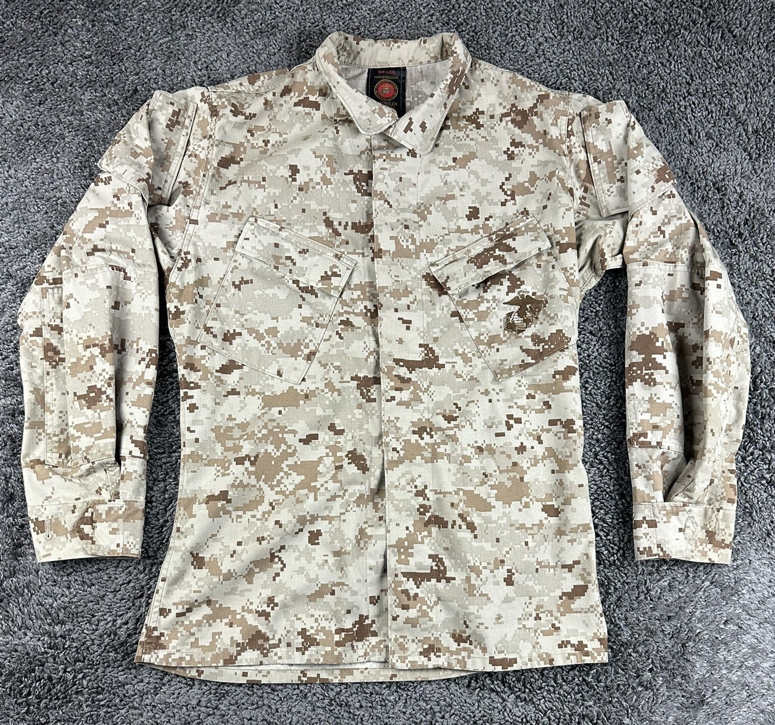 USMC Desert MARPAT Camo MCCUU Combat Blouse Shirt American Apparel Long Sz Small