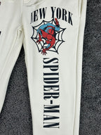 Marvel Spider-Man Origins 1962 Mens S Off White Graphic Jogger Sweatpants