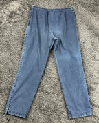 Eileen Fisher Womens Medium Stretch Denim Straight Leg Pants Side Zip