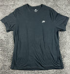 Nike Sportswear Club Mens T Shirt Black Embroidered Futura Logo Tee Sz 2XL