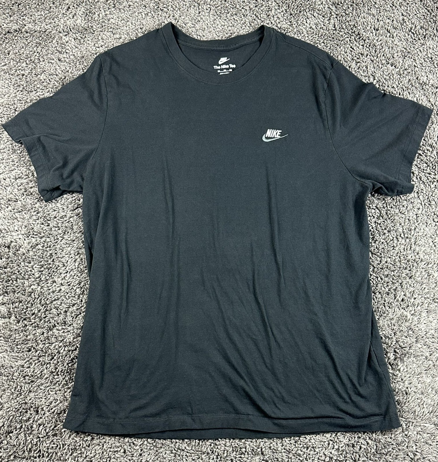 Nike Sportswear Club Mens T Shirt Black Embroidered Futura Logo Tee Sz 2XL