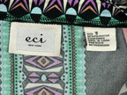 ECI New York Dress Womens S Small Black Multi Geometric Paisley Stretch