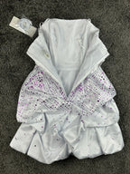 NWT Fiesta Womens XS White Purple Glitter Bubble Dress Y2K Sz XS