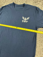 US Navy Mens L Graphic T-Shirt Blue Patriotic Eagle Anchor Flag Back Print