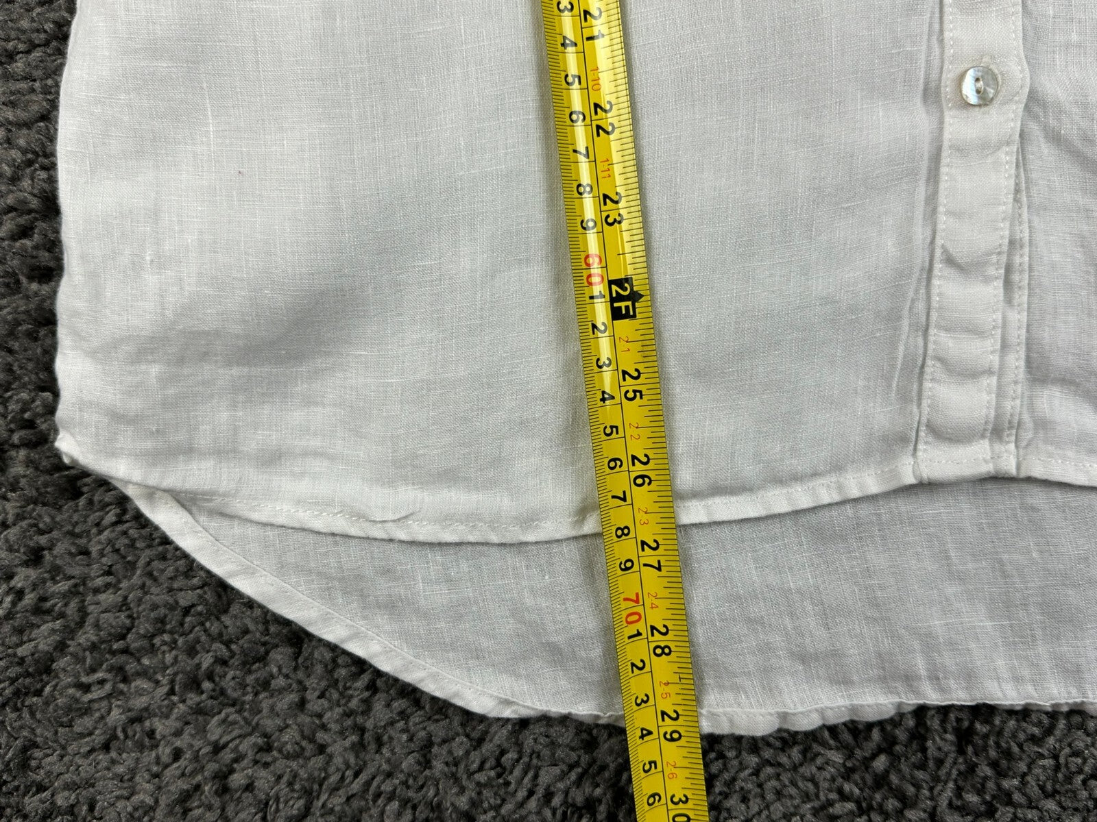 Sigrid Olsen 100% Linen Long Sleeve Shirt Womens White Button Down Roll Tab XS