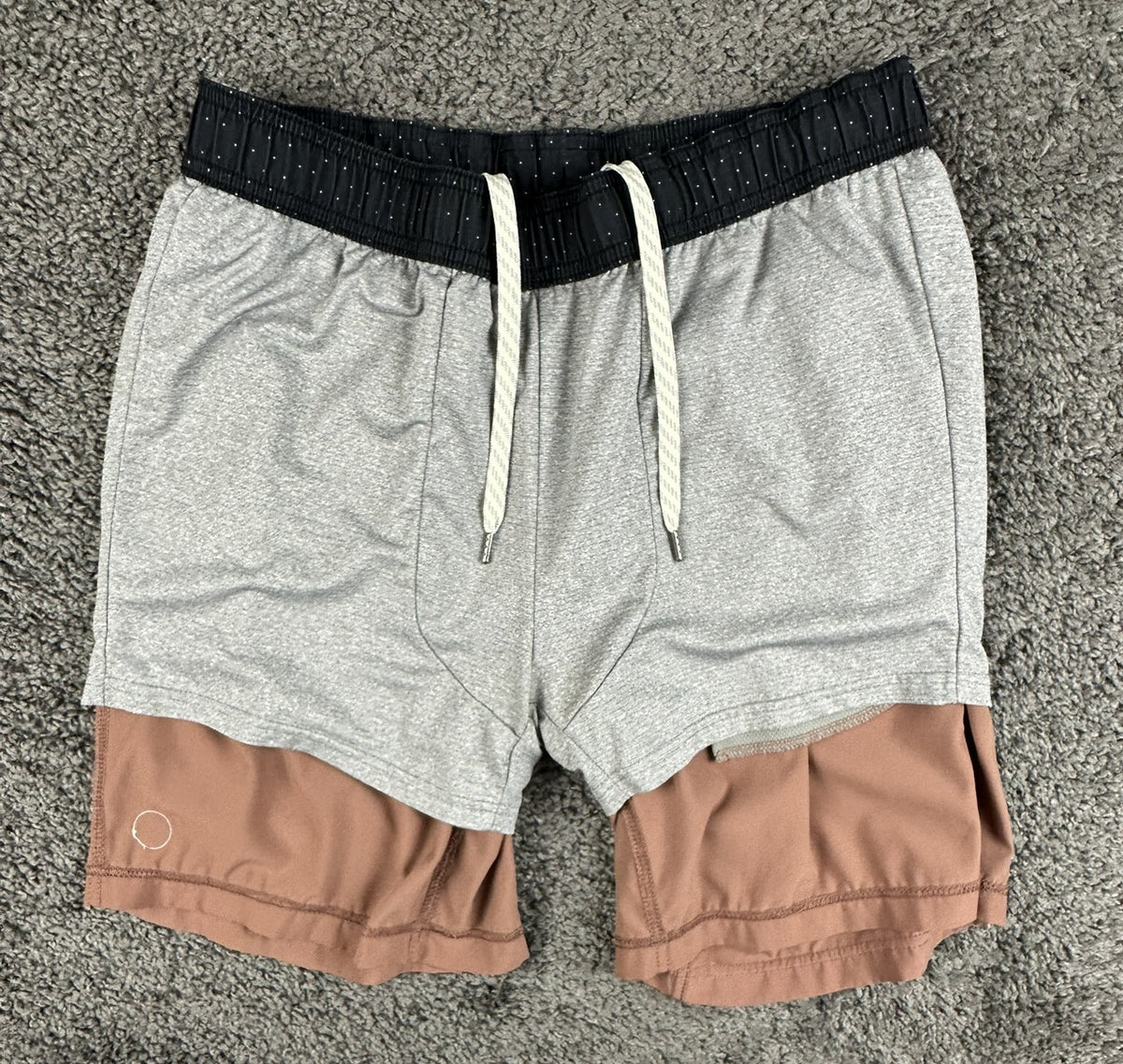 Vuori Mens Kore Shorts L Lined Terracotta Clay Dotted Waistband Athletic Run