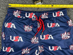 Baseballism x USA Baseball  Mesh Athletic Shorts Navy Blue Large Pockets NWT