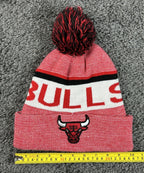 Chicago Bulls NBA Cuffed Knit Beanie Pom Knit Hat Red Ultra Game OSFM One Size