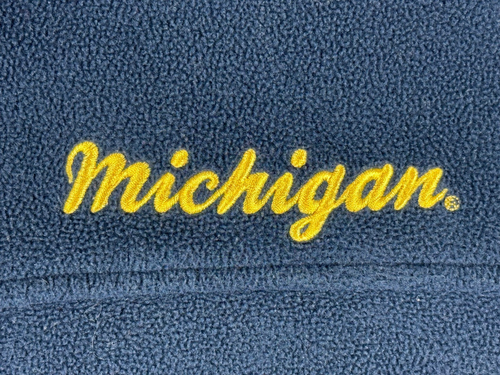 Columbia Fleece Jacket Womens M Michigan Wolverines Full Zip Navy