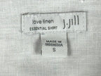 J. Jill Womens White 100% Linen Long Sleeve Button Up Shirt Size S Love Linen