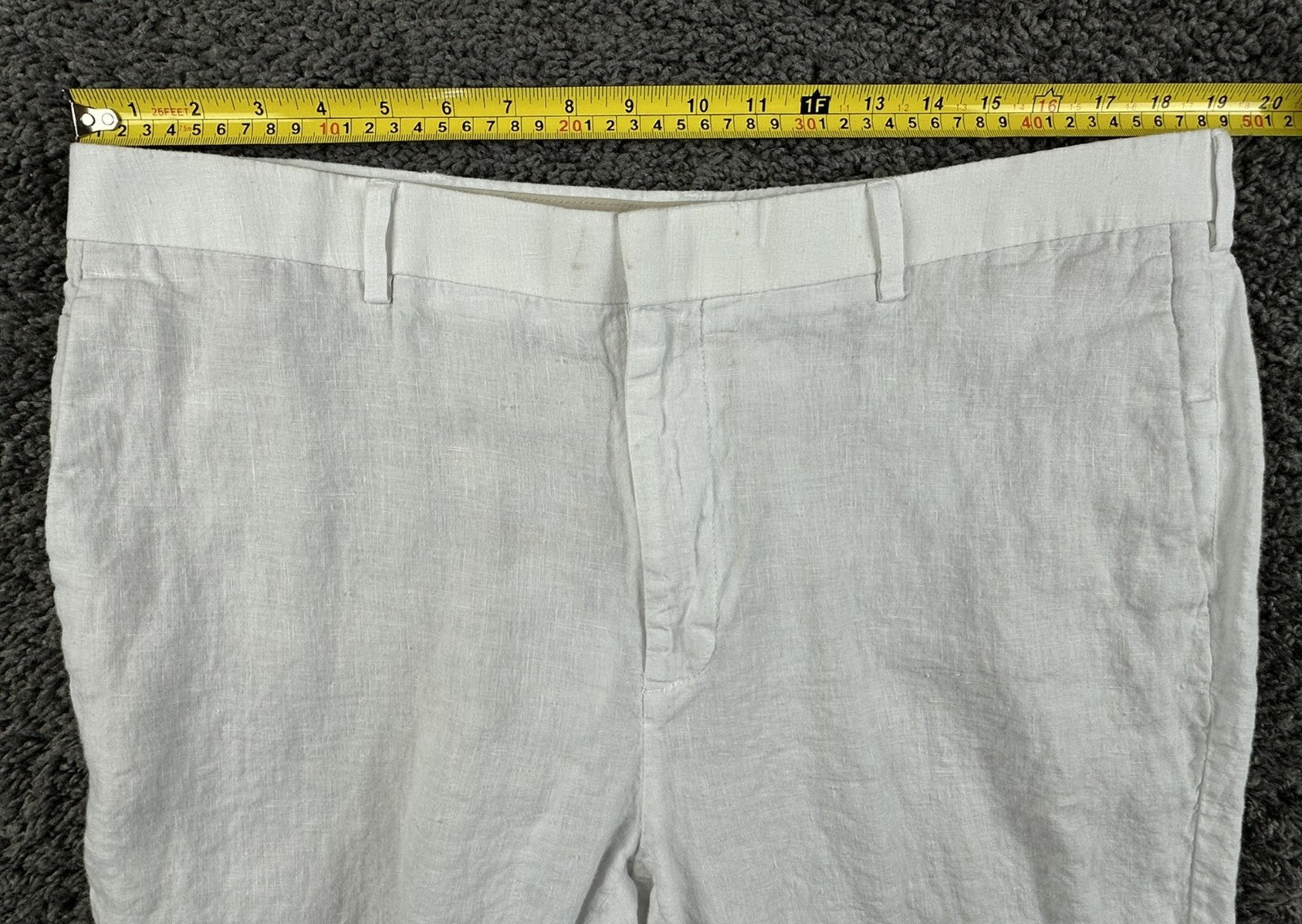 Cubavera Collection Mens White 100% Linen Pants Straight Leg Sz 38x32