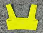 Beyond Yoga Womens XS Neon Yellow Spacedye Square Neck Bra & Midi Legging Set
