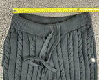 Rocawear Carlton Cable Knit Joggers Mens L Black Striped Sweatpants Sweater Knit