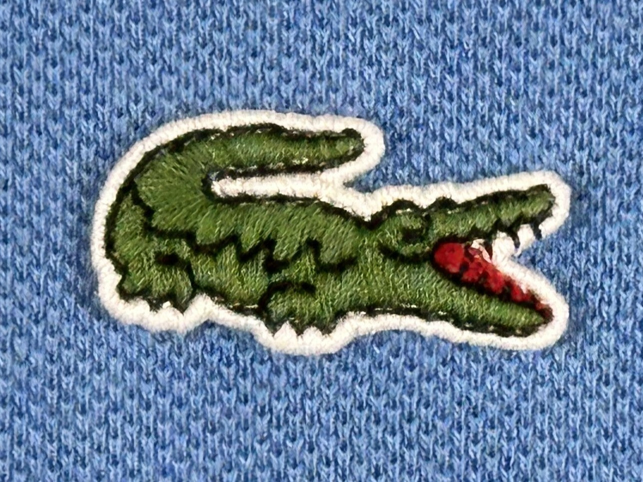 Lacoste Mens Polo Shirt Light Blue Pique Short Sleeve Crocodile Logo Size 6